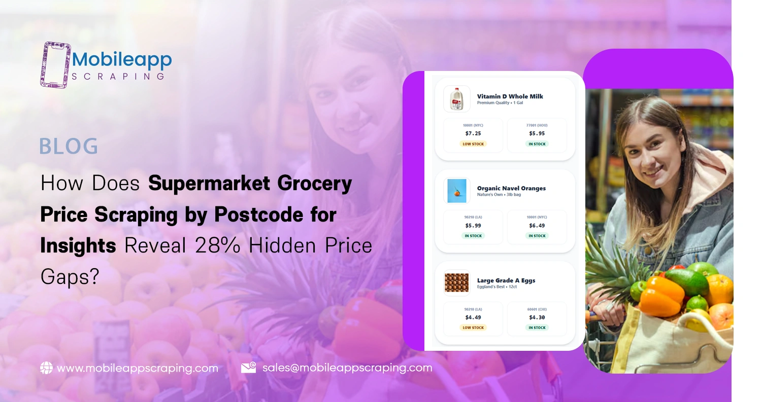 How Does Supermarket Grocery Price Scraping by Postcode for Insights Reveal 28% Hidden Price Gaps?