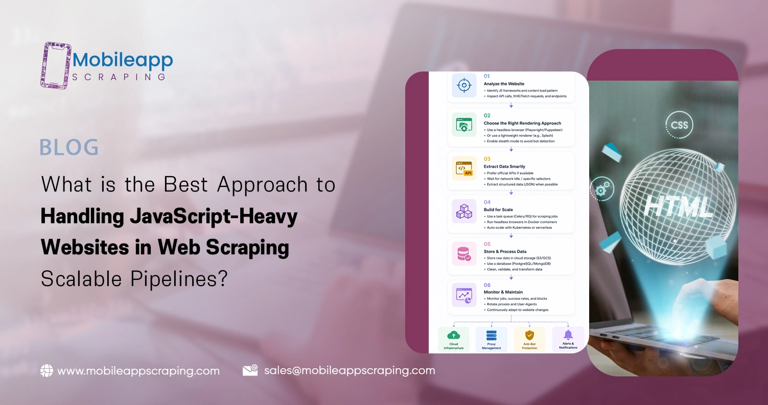 What is the Best Approach to Handling JavaScript-Heavy Websites in Web Scraping Scalable Pipelines?